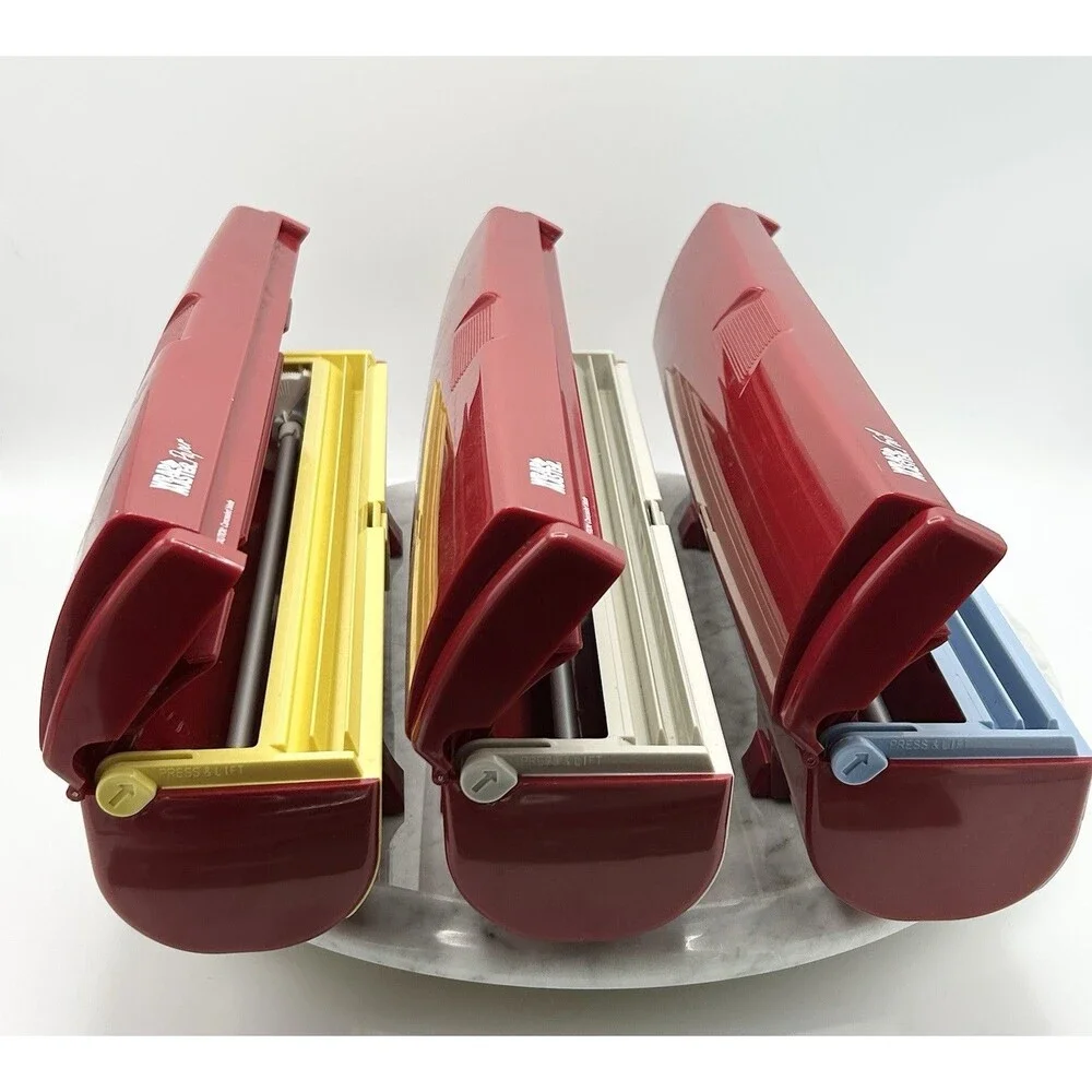WrapMaster Plastic Wrap Paper Foil Dispensers Lot/Set of 3 GUC! RED